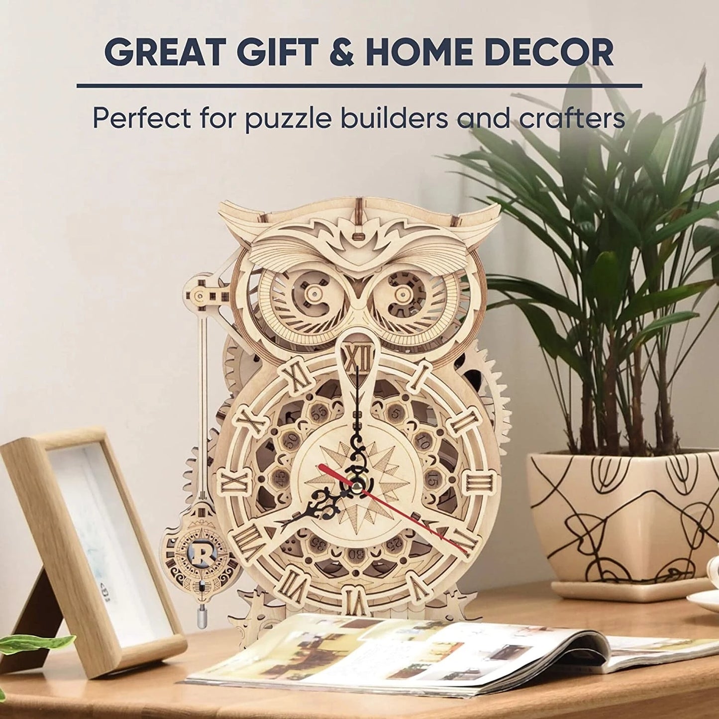 Owl Wooden Clock Model