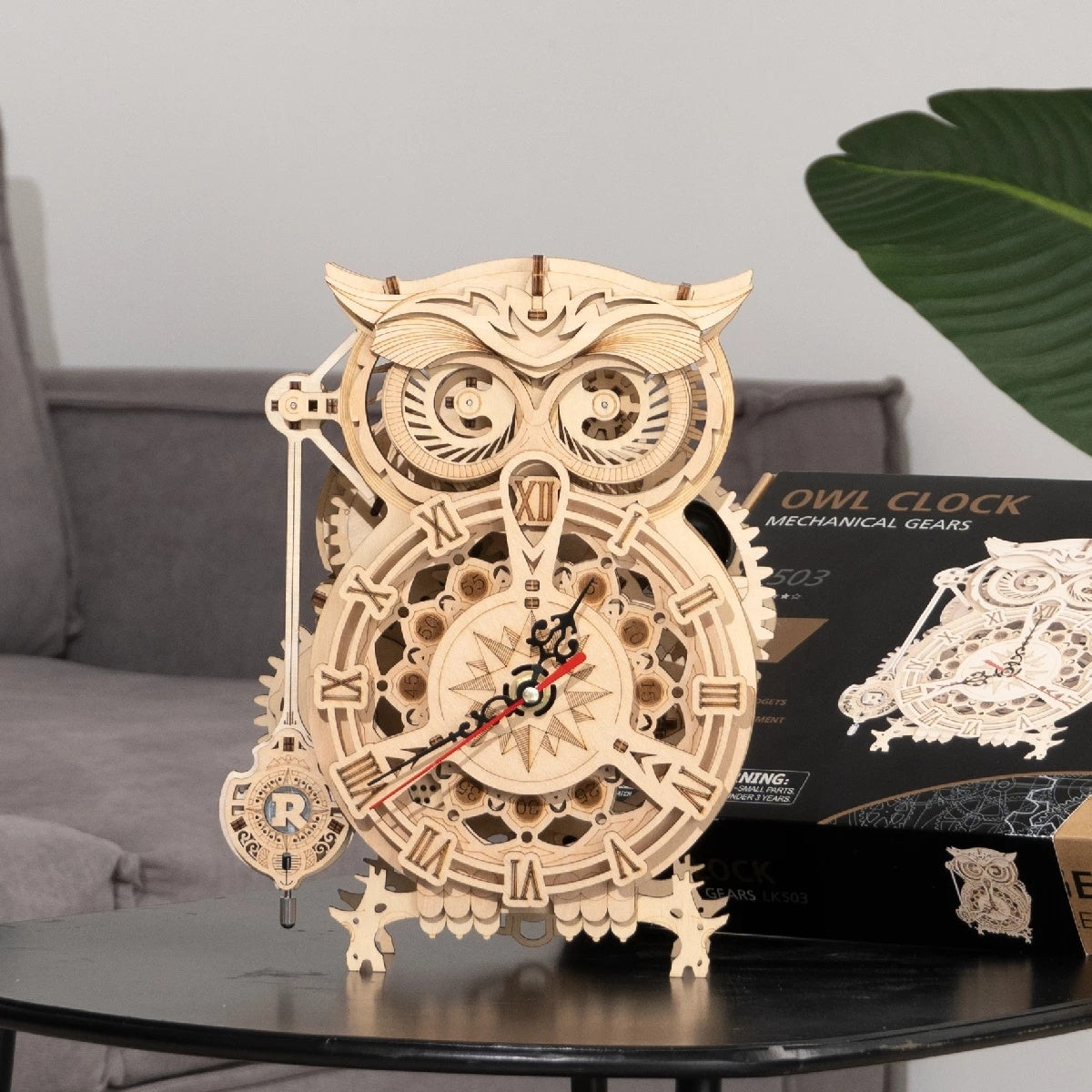 Owl Wooden Clock Model