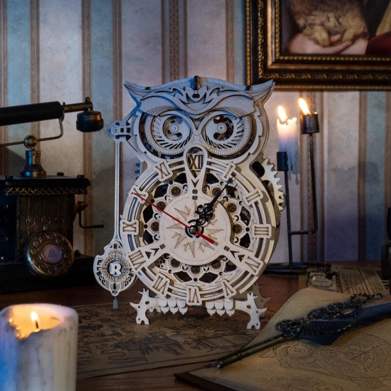Owl Wooden Clock Model