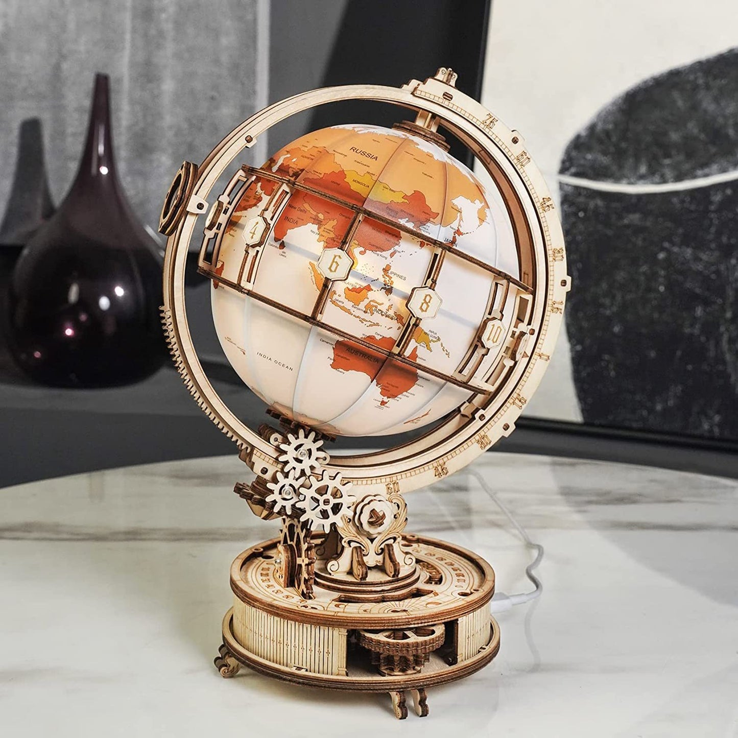 Rokr Luminous Globe DIY Wooden Kit.