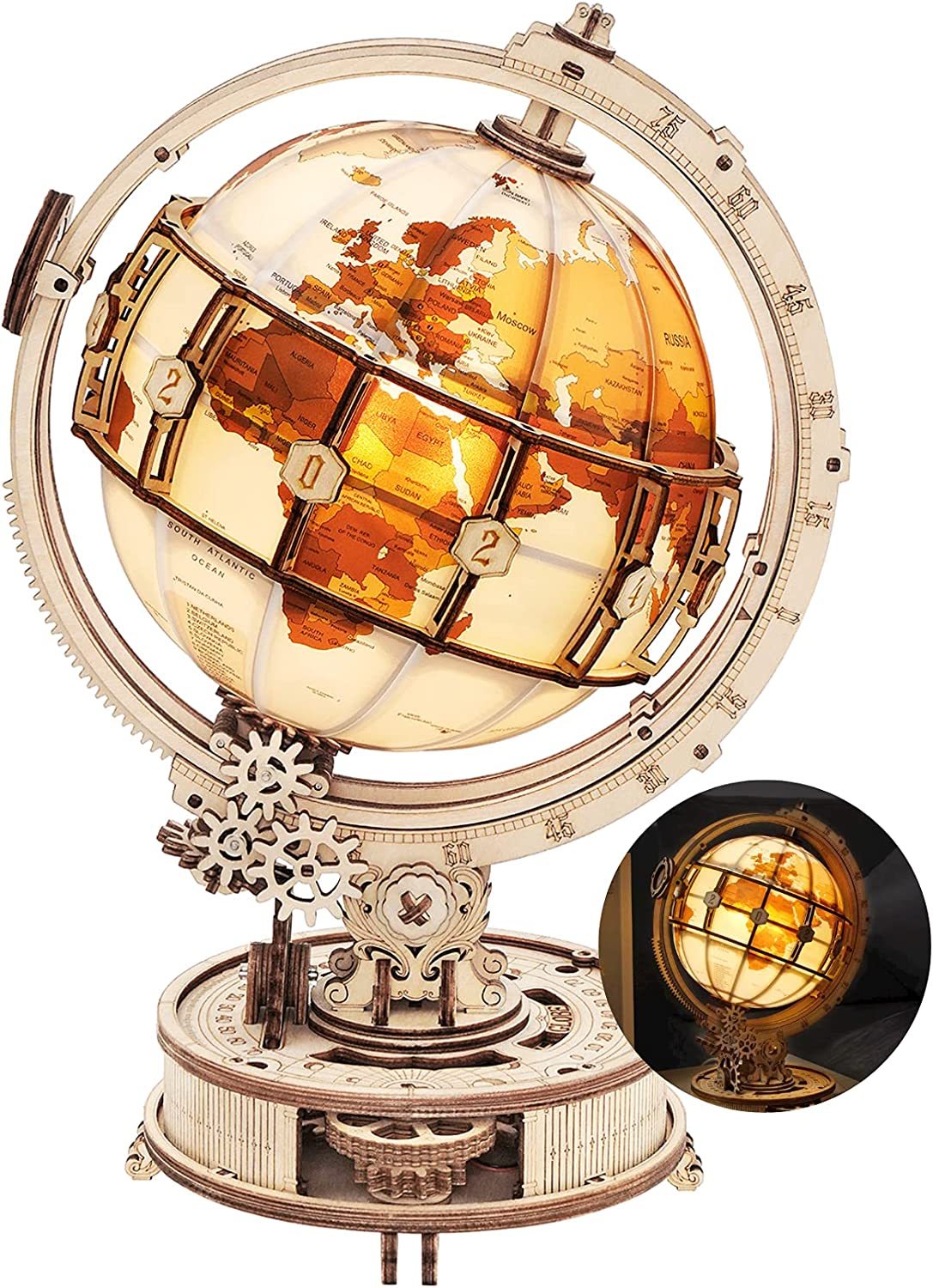 Rokr Luminous Globe DIY Wooden Kit.