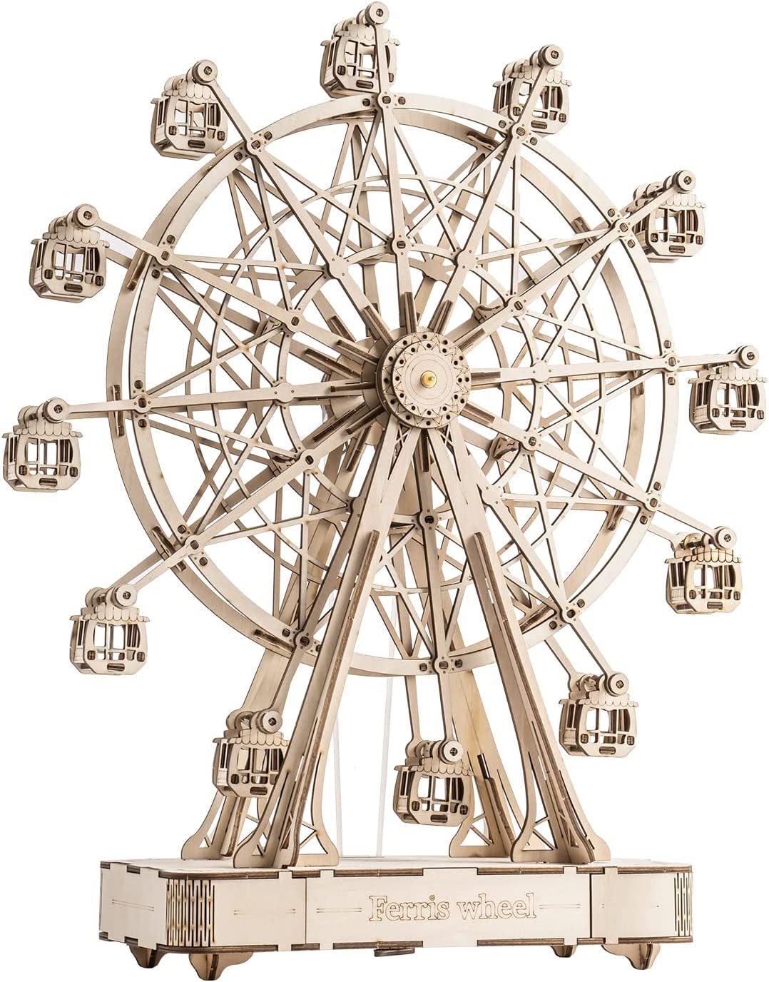 Robotime DIY Wooden Rotatable Ferris Wheel Music Box (TGN01).