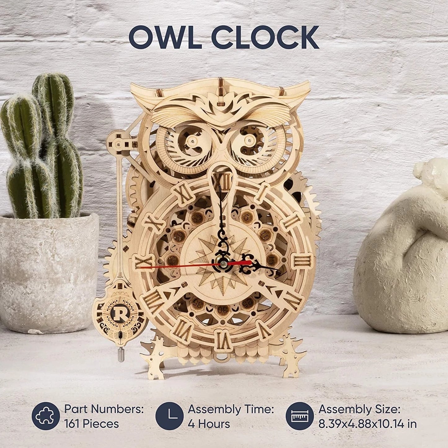 Owl Wooden Clock Model
