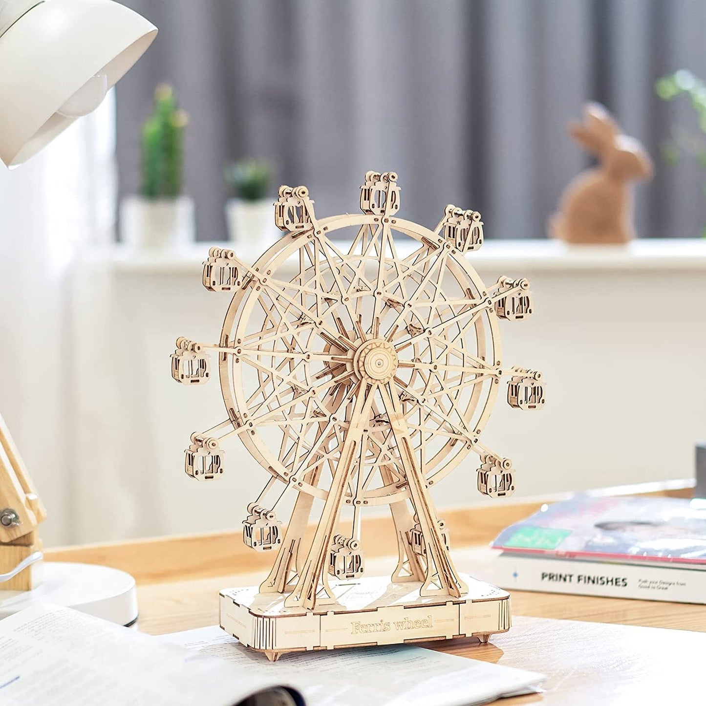 Robotime DIY Wooden Rotatable Ferris Wheel Music Box (TGN01).