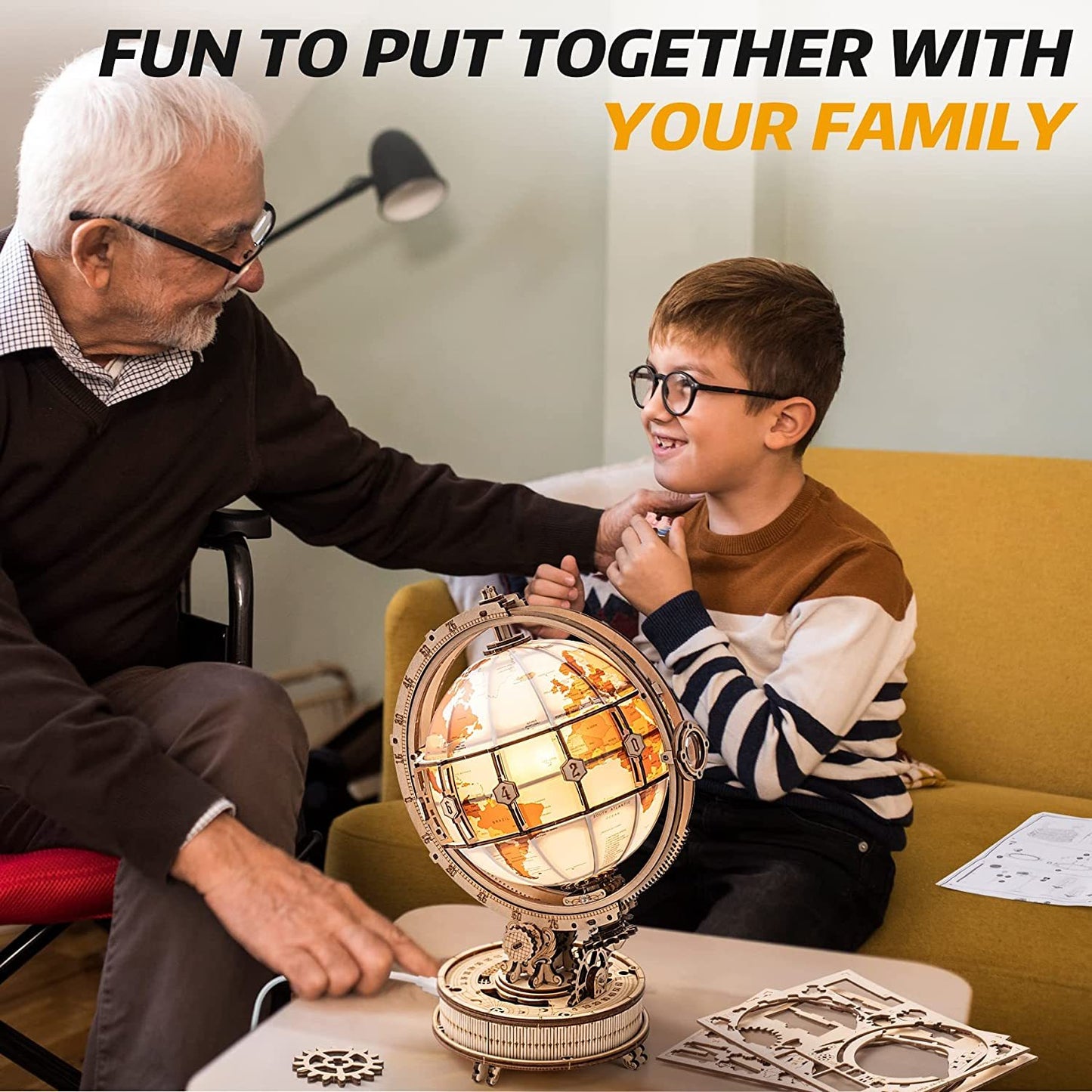 Rokr Luminous Globe DIY Wooden Kit.