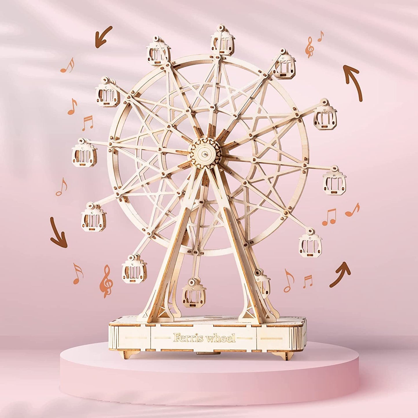 Robotime DIY Wooden Rotatable Ferris Wheel Music Box (TGN01).