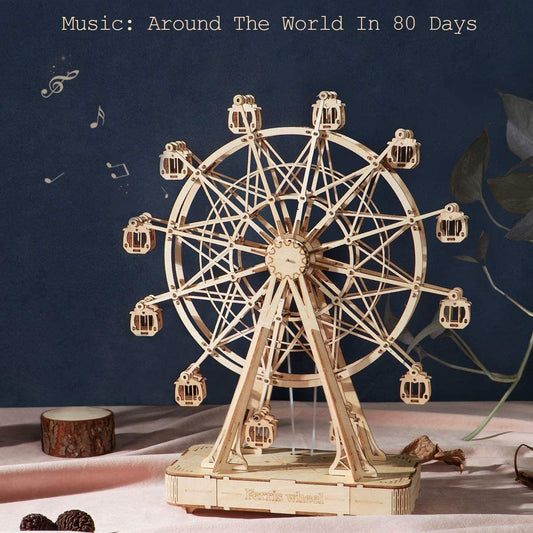 Robotime DIY Wooden Rotatable Ferris Wheel Music Box (TGN01).