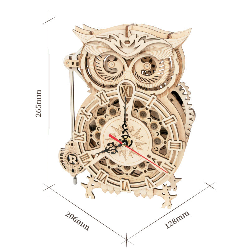 Owl Wooden Clock Model